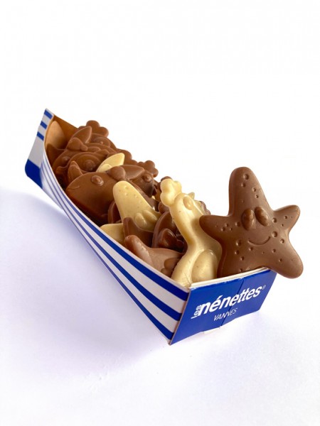 BARQUE CHOCOLAT BLANC ET LAIT PRALINÉ